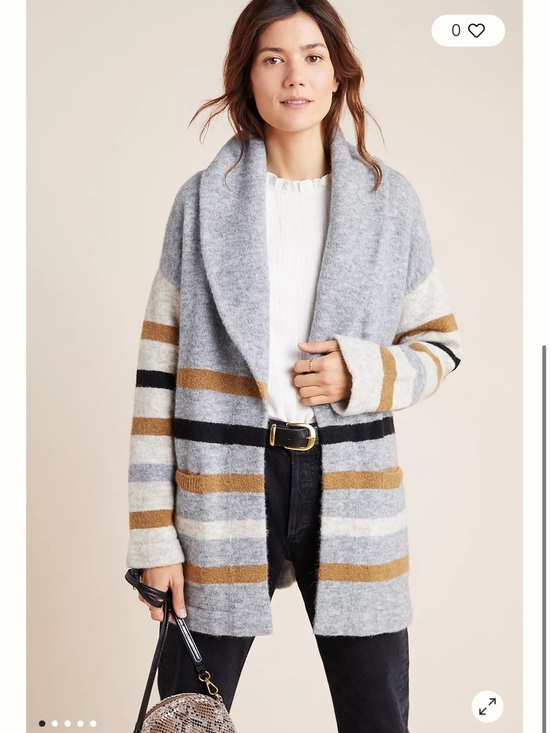 By Anthropologie Sweaters - by Anthropologie Vanja Striped Cardigan Acrylic/Wool Blend Large